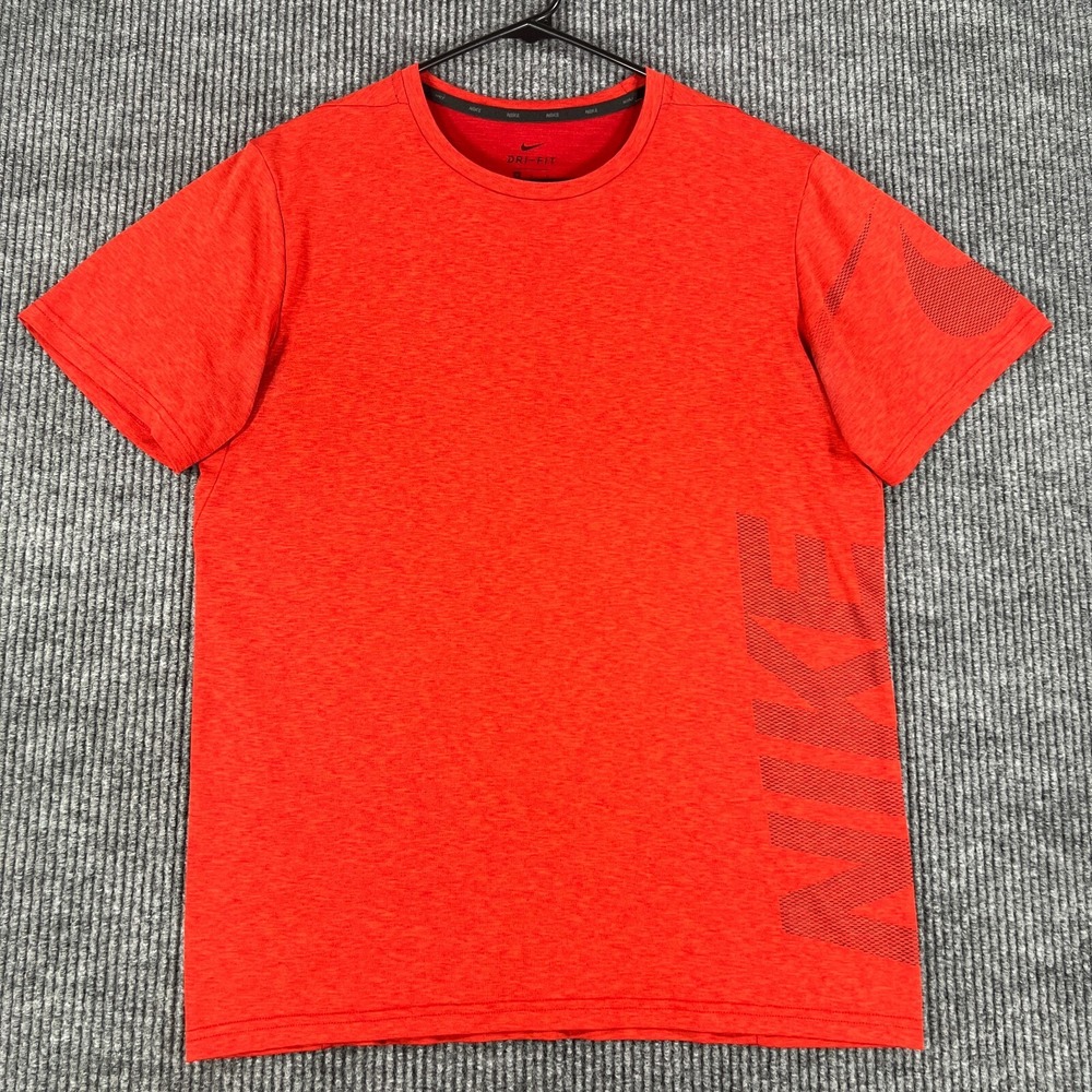 Nike Shirt Dri-Fit Mens Size Medium Red Short Sleeve Activewear Lightweight